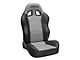 Corbeau Baja XRS Suspension Seats with Seat Heater; Black Vinyl/Gray HD Vinyl; Pair (Universal; Some Adaptation May Be Required)
