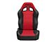 Corbeau Baja XRS Suspension Seats with Seat Heater; Black Vinyl/Red HD Vinyl; Pair (Universal; Some Adaptation May Be Required)