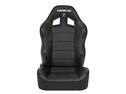 Corbeau Baja XRS Suspension Seats with Seat Heater; Black Vinyl; Pair (Universal; Some Adaptation May Be Required)