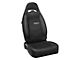 Corbeau Moab Reclining Seats with Seat Heater and Inflatable Lumbar; Black Vinyl/Cloth; Pair (Universal; Some Adaptation May Be Required)
