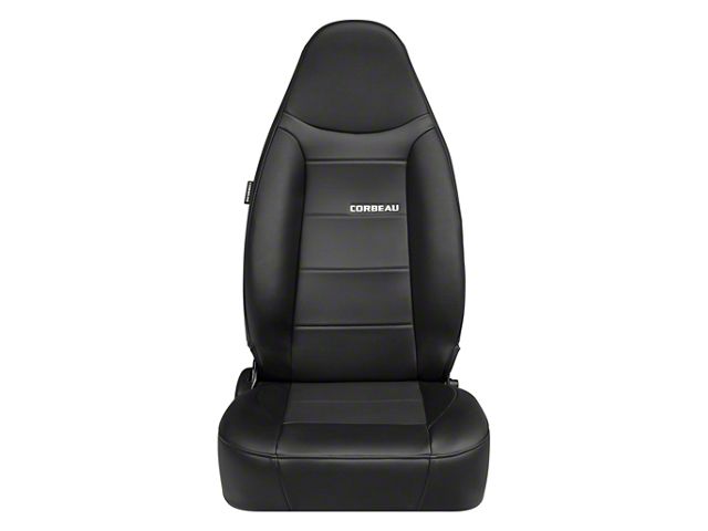 Corbeau Moab Reclining Seats with Seat Heater and Inflatable Lumbar; Black Vinyl; Pair (Universal; Some Adaptation May Be Required)