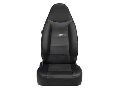 Corbeau Moab Reclining Seats with Seat Heater and Inflatable Lumbar; Black Vinyl; Pair (Universal; Some Adaptation May Be Required)