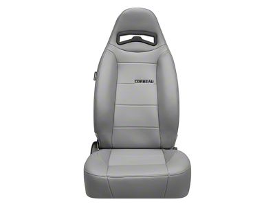 Corbeau Moab Reclining Seats with Seat Heater and Inflatable Lumbar; Gray Vinyl; Pair (Universal; Some Adaptation May Be Required)