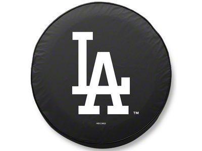 Los Angeles Dodgers Spare Tire Cover with Camera Port; Black (18-24 Jeep Wrangler JL)