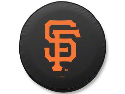 San Francisco Giants Spare Tire Cover with Camera Port; Black (18-24 Jeep Wrangler JL)