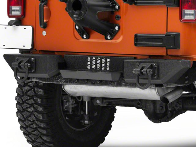 Rugged Ridge XHD Rear Bumper Center Step (07-18 Jeep Wrangler JK)