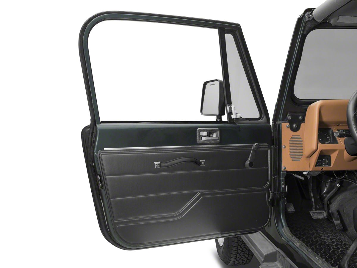 Left Door Panel Black 87 95 Jeep Wrangler Yj W Full Doors