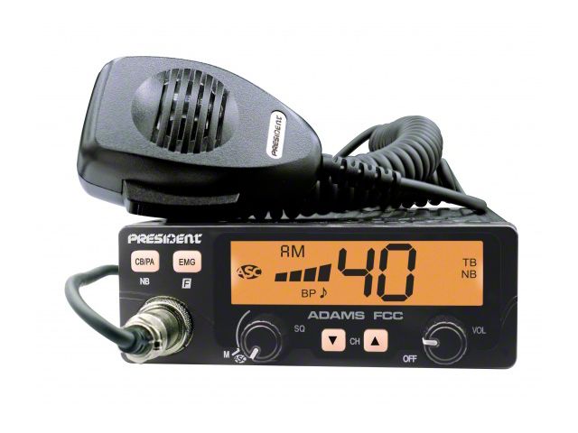 President Electronics Compact 40-Channel Mobile AM CB Radio with PA (Universal; Some Adaptation May Be Required)