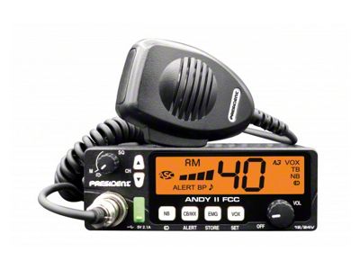 President Electronics Compact 40-Channel Mobile AM CB Radio with Weather and PA (Universal; Some Adaptation May Be Required)