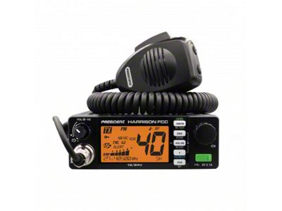 President Electronics Compact 40-Channel Mobile AM/FM CB Radio with Weather and PA (Universal; Some Adaptation May Be Required)