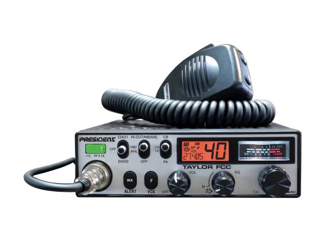President Electronics 40-Channel Mobile CB Radio with Weather and PA (Universal; Some Adaptation May Be Required)