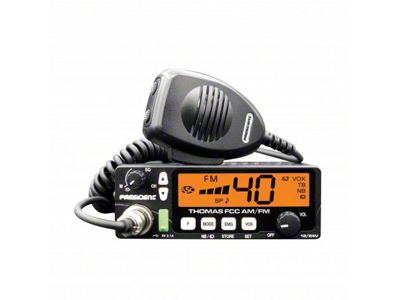 President Electronics Compact 40-Channel Mobile AM/FM CB Radio with PA (Universal; Some Adaptation May Be Required)