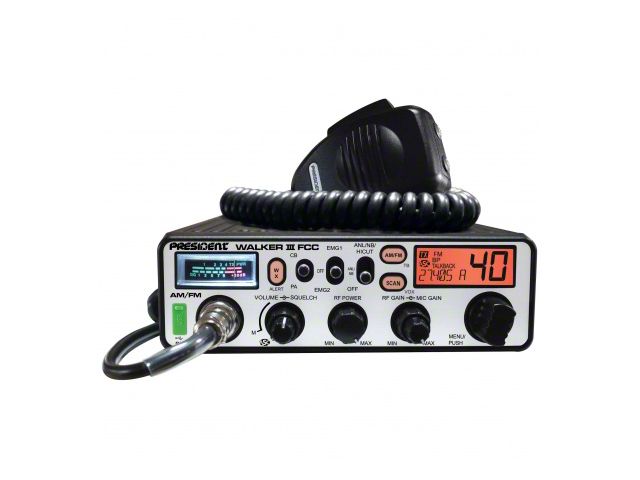 President Electronics 40-Channel Mobile AM/FM CB Radio with Weather and PA (Universal; Some Adaptation May Be Required)