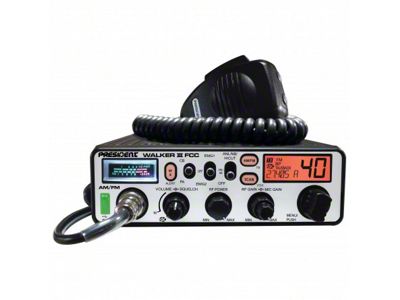 President Electronics 40-Channel Mobile AM/FM CB Radio with Weather and PA (Universal; Some Adaptation May Be Required)