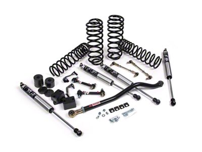 JKS Manufacturing 2.50-Inch J-Venture Standard Rate Coil Suspension Lift Kit with Shock Relocation Brackets (18-24 Jeep Wrangler JL 4-Door, Excluding 4xe & Rubicon 392)