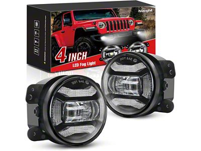Nilight 4-Inch LED Fog Lights with DRL (07-18 Jeep Wrangler JK)