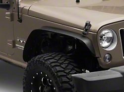 Flat Fender Flares; Textured Black (07-18 Jeep Wrangler JK)