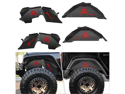 Nilight Inner Fender Liners; Front and Rear (07-18 Jeep Wrangler JK)