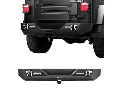 Nilight Rock Crawler Rear Bumper with LED Lights (87-06 Jeep Wrangler YJ & TJ)