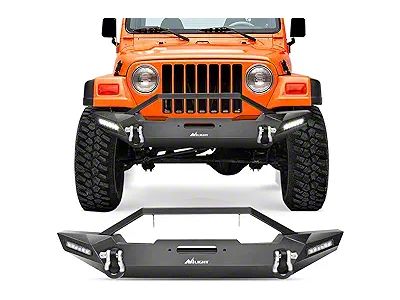 Nilight Rock Crawler Winch Mount Front Bumper with LED Lights (87-06 Jeep Wrangler YJ & TJ)