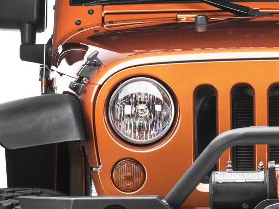 Jeep Wrangler Headlight; Chrome Housing; Clear Lens;; Passenger Side (07-18 Jeep  Wrangler JK)