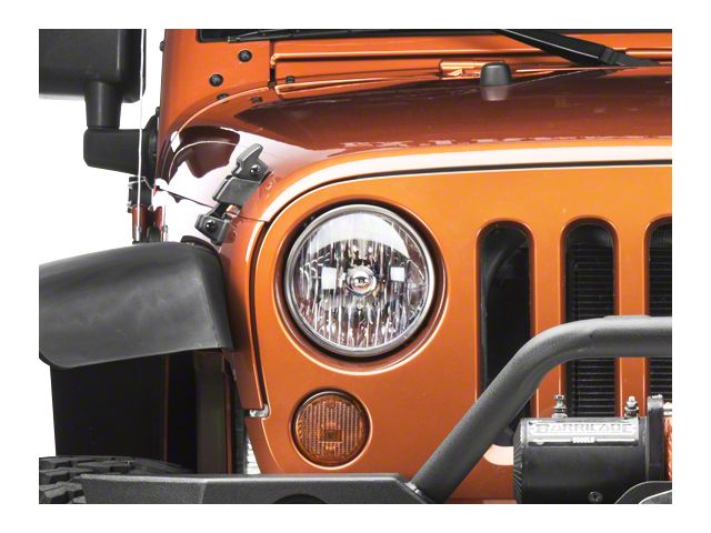 Headlight; Chrome Housing; Clear Lens; Passenger Side (07-18 Jeep Wrangler JK)