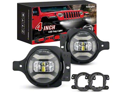Nilight 4-Inch LED Fog Lights with DRL (20-24 Jeep Gladiator JT)