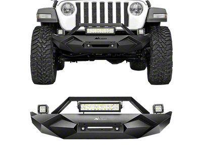 Nilight Stubby Winch Mount Front Bumper with LED Lights (18-24 Jeep Wrangler JL)