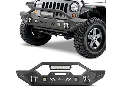 Nilight Full Width Winch Mount Front Bumper with LED Lights (07-18 Jeep Wrangler JK)