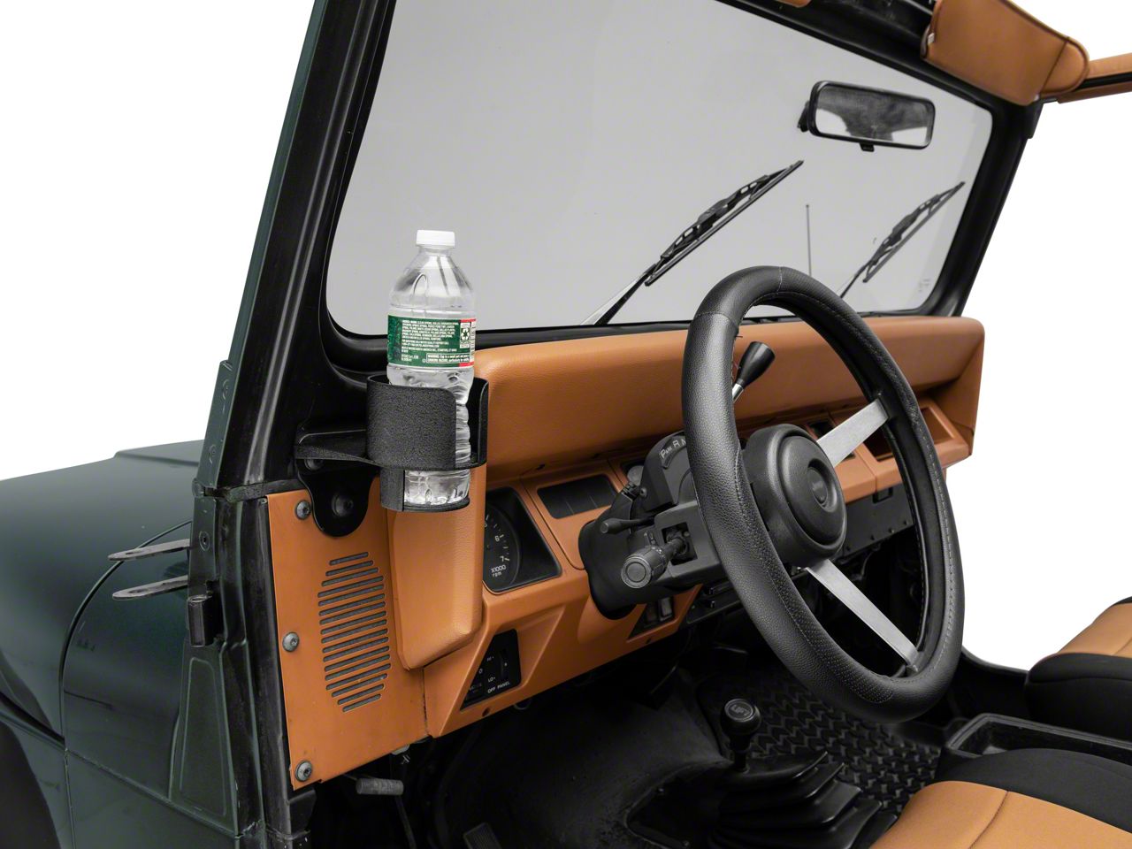 Rugged Ridge Jeep Wrangler Windshield Mount Cup Holder  (76-95 Jeep  CJ5, CJ7 & Wrangler YJ) - Free Shipping