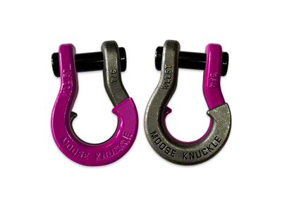 Moose Knuckle Offroad Jowl Split Recovery Shackle 3/4 Combo; Pogo Pink / Raw Dog