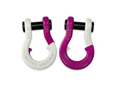 Moose Knuckle Offroad Jowl Split Recovery Shackle 3/4 Combo; Pure White / Pogo Pink