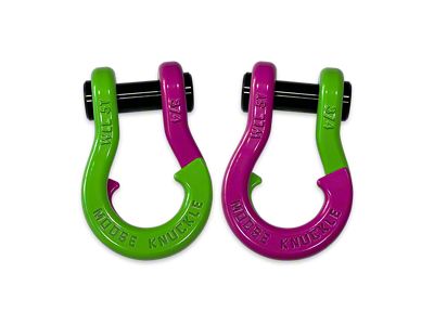 Moose Knuckle Offroad Jowl Split Recovery Shackle 3/4 Combo; Sublime Green / Pogo Pink