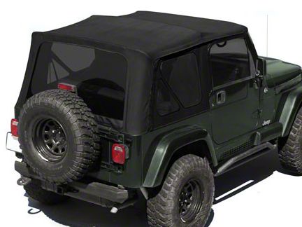 Rugged Ridge Xhd Replacement Soft Top W Tinted Windows Half Door Skins Black Diamond 88 95 Jeep Wrangler Yj W Factory Soft Top