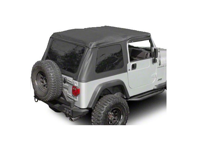Rugged Ridge XHD Bowless Soft Top with Tinted Windows and Door Surrounds; Black Diamond (97-06 Jeep Wrangler TJ, Excluding Unlimited)