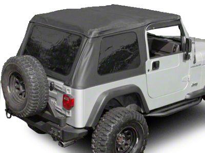 Rugged Ridge XHD Bowless Soft Top with Tinted Windows and Door Surrounds; Black Diamond (97-06 Jeep Wrangler TJ, Excluding Unlimited)