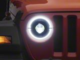 Raxiom High Output LED Headlights with Angel Eye DRL; Black Housing; Clear Lens (18-26 Jeep Wrangler JL)
