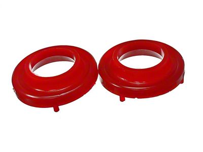 Front Coil Spring Isolators; Red (18-24 Jeep Wrangler JL)