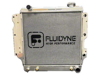 FLUIDYNE High Performance 3-Row Aluminum Radiator; 24-Inch x 22-Inch (87-04 Jeep Wrangler YJ & TJ w/ LS Swap)