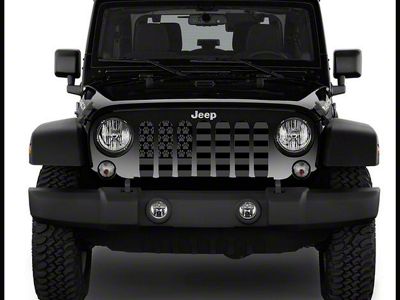 ZKD Customs Grille Insert; Black and Dark Gray Dog Paw Flag (07-18 Jeep Wrangler JK)