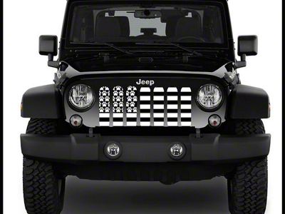 ZKD Customs Grille Insert; Black and White Dog Paw Flag (07-18 Jeep Wrangler JK)