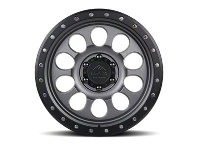 Lock Off-Road 50Cal Matte Grey with Matte Black Ring Wheel; 20x9 (18-24 Jeep Wrangler JL)