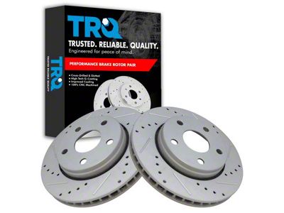 Performance Drilled and Slotted Rotors; Front Pair (07-18 Jeep Wrangler JK)