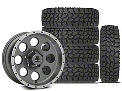 15x8 8 Beadlock Style Wheel and 31-Inch Mudclaw Comp MTX Mud-Terrain Tire Package; Set of 5 (97-06 Jeep Wrangler TJ)