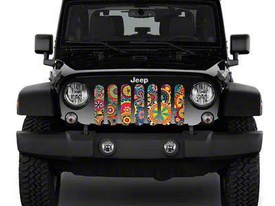 ZKD Customs Grille Insert; Hippie Floral (07-18 Jeep Wrangler JK)