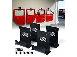 Wall Mount Storage Door Hangers; American Flag Design; Set of 4 (76-26 Jeep CJ7, Wrangler YJ, TJ, JK & JL)