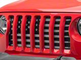 RedRock American Flag V2 Grille Insert; Black and White (18-26 Jeep Wrangler JL, Excluding Rubicon 392)