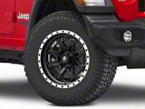 Mammoth Split 16 Beadlock Satin Black with Polished Lip Wheel; 18x9; -6mm Offset (18-26 Jeep Wrangler JL)