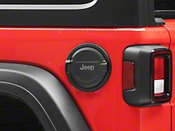 Jeep Licensed by RedRock Fuel Filler Door Cover; Matte Black (18-26 Jeep Wrangler JL)