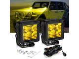 3.50-Inch Flush Mount Amber LED Pod Light; Spot Beam (Universal; Some Adaptation May Be Required)